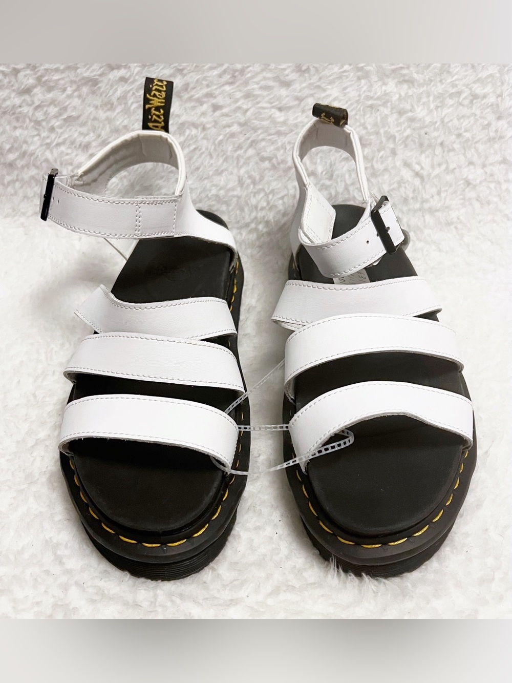 Doc Marten’s NWT White Blaire Leather Chunky Platform Sandals Women’s Size 11 - Picture 8 of 15